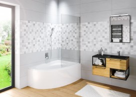 Шторка для ванної Riho Novik Z108 Lyra 140/153,5/170 права хром/прозоре скло GZT91000892