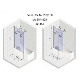 Шторка для ванной Riho Novik Z500 Delta хром/прозрачное стекло GZT9200089
