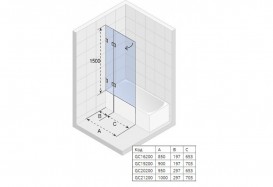 Шторка для ванной Riho Scandic M109V 85х150 правая прозрачное стекло GX0604202