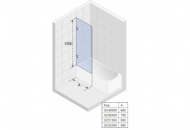 Шторка для ванної Riho Scandic S409-70 прозоре скло GC50300