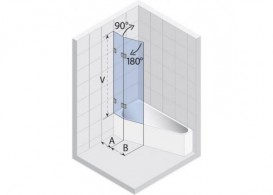 Шторка для ванной Riho Scandic S500-Yukon- Nora прозрачное стекло GC60200