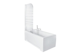 Шторка для ванны Besco Ambition 1 75х130 см хром/прозрачное стекло с полосами PA-1S