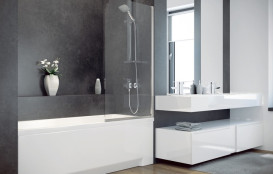 Шторка для ванны Besco Ambition 1 75х130 см хром/прозрачное стекло PA-1S-CZ