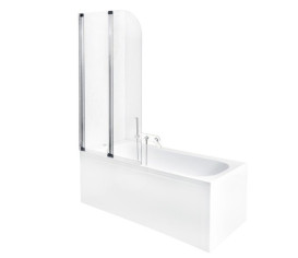 Шторка для ванны Besco Ambition 2 80,5х140 см хром/прозрачное стекло PA-2S