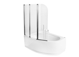 Шторка для ванны Besco Ambition 3 123,5х139 см хром/прозрачное стекло PA-3S