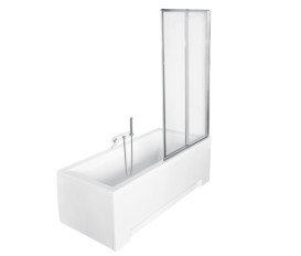 Шторка для ванни Besco Ambition Premium 2 80,5х140 см хром/прозоре скло PAP-2S