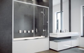 Шторка для ванни Besco Duo Slide II 170х150 см хром/прозоре скло DDS-II-170