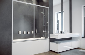 Шторка для ванни Besco Duo Slide II 170х150 см хром/прозоре скло DDS-II-170