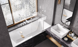 Шторка для ванны Besco Easy Slide 100х150 см хром/прозрачное стекло PES-2S