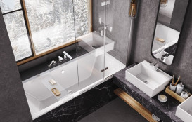 Шторка для ванны Besco Lumix 100х145 см хром/прозрачное стекло PL-2S