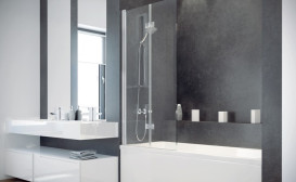 Шторка для ванны Besco Prestigio 80х150 см хром/прозрачное стекло PP-2S