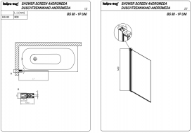 Шторка Kolpa San Andromeda BS 80-UNI SBR 80х140 см профіль срібло прозоре скло 517750