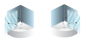 Шторка для ванны Kolpa San Loco Sole TP 143/K-D 143х140 см правая профиль серебряный стекло прозрачное 528090