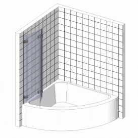 Шторка для ванни Kolpa San Quat TP 108 профіль білий/полістирол матовий 726753