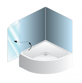 Шторка для ванни Kolpa San Quat TP 108 108х140 см профіль білий скло полістирольне 726750