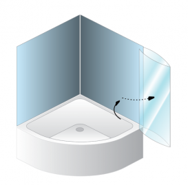 Шторка для ванни Kolpa San Sole Uni TP 102/K 102х140 см профіль срібний скло прозоре 514800