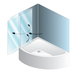 Шторка для ванны Kolpa San Sole Uni TP 123/K 123х140 см профиль серебряный стекло прозрачное 514820