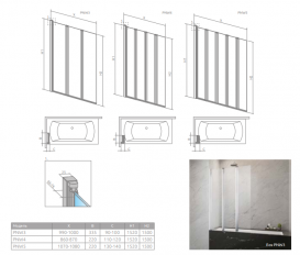 Шторка для ванни Radaway Eos PNW 100х152 см хром скло прозоре 1205301-101