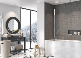 Шторка для ванни Radaway Nes 8 PND II 120х150 см права профіль хром скло прозоре 10088120-01-01R