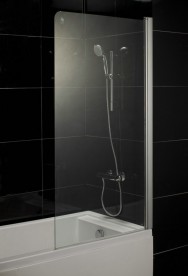 Шторка для ванни орні Eger 80х150 права / ліва профіль алюміній хром скло тоноване 599-02L / R grey