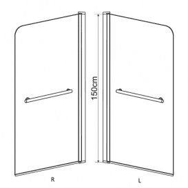 Шторка для ванны распашная Eger 80х150 правая/левая профиль алюминий хром стекло тонированное 599-02L/R grey