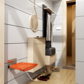 Сидіння для душа Ravak OVO-B помаранчевий / чорний B8F0000047