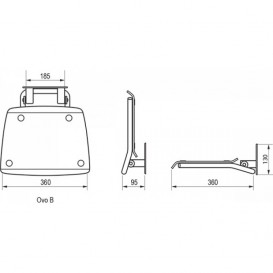 Сиденье для душа Ravak OVO-B прозрачный/черный B8F0000045