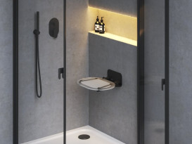 Сиденье для душа Ravak Ovo Chrome прозрачный/черный B8F0000065