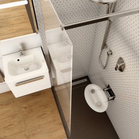 Сидіння для душа Ravak OVO-P опал / чорний B8F0000043