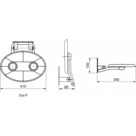 Сидіння для душа Ravak OVO-P помаранчевий / чорний B8F0000044