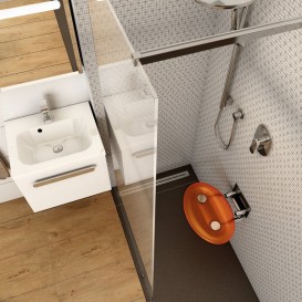 Сидіння для душа Ravak OVO-P помаранчевий / чорний B8F0000044