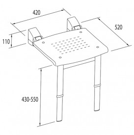 Сидіння для душа Tres з ніжками білий хром 03463630