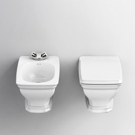 Сиденье с крышкой для унитаза ArtCeram Civitas SoftClose дюропласт белый петли розовое золото CIA010 01;77