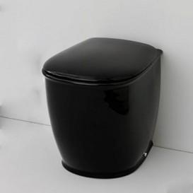 Сиденье с крышкой для унитаза ArtCeram Azuley чёрный глянцевый/золото AZA001 03;73