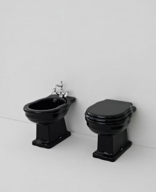 Сиденье с крышкой для унитаза ArtCeram Hermitage чёрный глянцевый/бронза HEA005 03;72