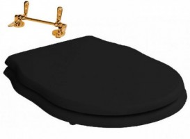 Сиденье с крышкой для унитаза ArtCeram Hermitage чёрный глянцевый/бронза HEA005 03;72