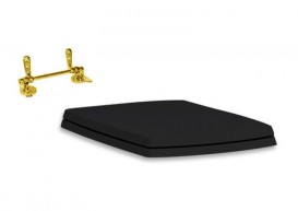 Сиденье с крышкой для унитаза ArtCeram JAZZ чёрный глянцевый/золото JZA006 03;73