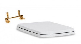 Сиденье с крышкой для унитаза ArtCeram JAZZ белый матовый/бронза JZA006 05;72