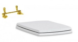 Сидіння з кришкою для унітазу ArtCeram JAZZ білий матовий / золото JZA006 05; 73