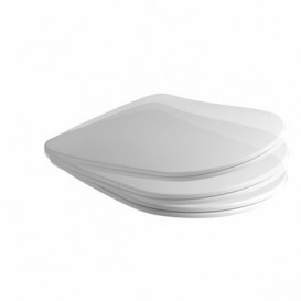 Сиденье с крышкой для унитаза быстросъемное Kerasan Nolita SLIM с микролифтом термопласт белый матовый петли хром 539130