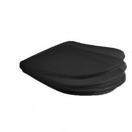 Сиденье с крышкой для унитаза быстросъемное Kerasan Nolita SLIM с микролифтом термопласт черный матовый петли хром 539131