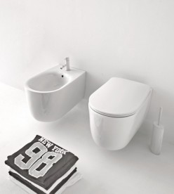 Сидіння з кришкою для унітазу швидкознімне Kerasan Nolita SLIM термопласт білий петлі хром 539201