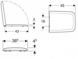 Сидіння з кришкою для унітазу Geberit iCon Square білий дюропласт 500.837.01.1