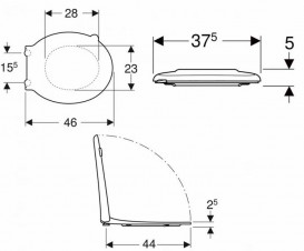 Сидіння з кришкою для унітазу Geberit Selnova Comfort Soft-Close дюропласт білий 501.559.01.1