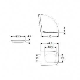 Сидіння з кришкою для унітазу Geberit Selnova Square Soft-Close дюропласт білий 501.556.01.1