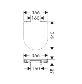 Сиденье с крышкой для унитаза Hansgrohe EluPura S Soft-Close дюропласт белый 60200450