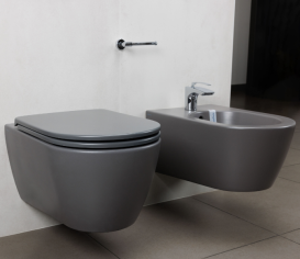 Сиденье с крышкой для унитаза Hatria Fusion с функцией быстрого снятия и плавного закрывания антрацит 00Y1V108