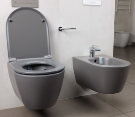 Сиденье с крышкой для унитаза Hatria Fusion/Centrica с функцией быстрого снятия и плавного закрывания антрацит 00Y9AQ08