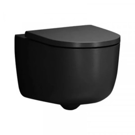 Сиденье с крышкой для унитаза Hatria Fusion/Futura с функцией быстрого снятия и плавного закрывания черный матовый 00Y9AQ02