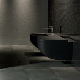 Сидіння з кришкою для унітаза Hatria Next з функцією швидкого зняття і плавного закривання чорний матовий 01Y1F302